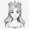 Digital Princess Cutting Machine Template Female character design in vector format, ideal for digital art and cutting machines.