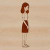 Young female character illustrated in vector format.