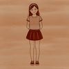 A free scalable vector graphic illustration of a young female character.