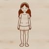 A young female figure created using vector art.