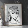 A young female princess character designed in vector format as a digital clip art image.