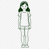 Young girl illustration created as a vector SVG graphic for digital use.