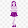 Young Female Figure SVG Illustration A simple illustration of a young female figure created as an SVG file for digital editing and cutting machine designs.