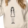 Young Girl Portrait in Vector Graphics A young girl's face is depicted in this scalable vector graphics image.