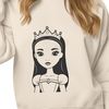 Beautiful Royal Female Character SVG A young female princess depicted in an elegant style, suitable for vector graphics.