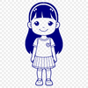 Free Clip Art Girl Graphic Design A young girl illustration designed as a vector graphic.