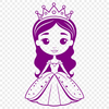 Female Character SVG Design Female character illustration in a royal gown.