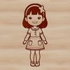 Female character design in vector format, suitable for digital cutting machines and graphic design software.