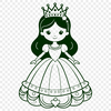 Young Princess in Formal Gown A young female princess in a formal gown, ideal for digital crafting and cutting machines like Cricut.