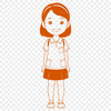 Clean Line Art for Designers A single-line illustration of a young girl with clean lines and simple features, suitable for digital use in graphic design.