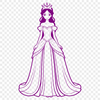 A young female character in royal attire, suitable for vector design and cutting machine applications.