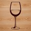 A graphic illustration of a wine glass containing a rich, full-bodied red wine.