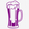 Beautiful Beer Graphic Vector A detailed illustration of a glass filled with beer, suitable for cutting machines and digital designs.