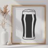 Outline Beer Glass Illustration A clear outline illustration of a beer glass filled with liquid, suitable for vector art and cutting machine designs.