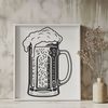 Pint of Beer Vector Image Illustrated glass containing a frothy pint of beer, suitable for crafting and design projects.
