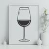 A stylized illustration of a glass filled with red wine, suitable for vector art and graphic design projects.