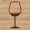 A simple vector illustration of a glass filled with red wine, suitable for digital designs.