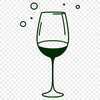 Wine bottle in a glass with liquid contents.