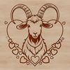 Love Heart Goat Icon A friendly farm animal with love hearts surrounding its face.
