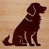 Illustration of a Golden Retriever Dog A sitting Golden Retriever dog, illustrated in vector art format.