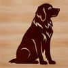 Friendly Golden Retriever Clip Art A sitting golden retriever dog breed in vector format for graphic design and crafting.