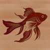 Free Vector Art Fish Design A colorful illustration of a goldfish swimming in water, suitable for vector art designs.
