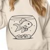 Colorful Goldfish in a Fish Bowl A simple illustration of a goldfish swimming in a fish bowl.