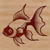 Colorful Goldfish Swimming in Water A colorful illustration of a single goldfish swimming in water, designed as vector art.