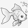 Simple Goldfish Design SVG A simple illustration of a goldfish in a circular bowl.