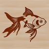 Cartoon Goldfish Illustration An outline design of a cartoon goldfish for crafting or digital use.