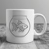 Whimsical Goldfish in a Bowl A colorful goldfish swimming in a fish bowl, ideal for vector art and design projects.