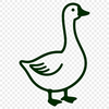 A simplified illustration of a goose in silhouette form.