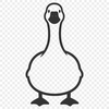 A simple vector illustration of a white goose in silhouette form.