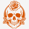 Gothic Skeleton Icon A stylized vector illustration of a Gothic-style skull with intricate details.