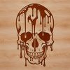 Spooky Gothic Skull Design A vector design featuring a skull with drips or drops surrounding it, suitable for Halloween-themed projects.