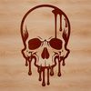 Gothic Skull Clip Art A detailed illustration of a skull with drips of liquid falling from its eyes and mouth, suitable for gothic-themed designs.