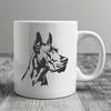 Large Breed Dog Icon A large breed dog with a distinctive head shape, suitable as clip art for various designs.