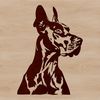 Large breed dog with distinctive head shape and floppy ears, suitable for vector art projects.