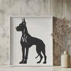 A large breed dog standing on its hind legs, suitable for vector graphics and digital designs.