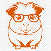 Cute Guinea Pig in Spectacles A vector illustration of a guinea pig wearing glasses, suitable for use as a clip art element in various projects.