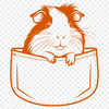 Fuzzy Friend Guinea Pig Silhouette A small, furry guinea pig with big eyes, sitting on its hind legs.