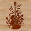 Floral Guitar Design SVG Clip Art Guitar clip art in a floral pattern.