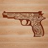 Pistol Design SVG An SVG design of a pistol, suitable for cutting machine projects or graphics applications.