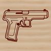 Gun Illustration Vector Graphics Design A detailed illustration of a handgun, suitable for use in vector graphics design.