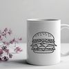Beautiful Hamburger Clip Art A high-quality illustration of a classic hamburger with lettuce, tomato, and cheese, suitable for commercial or personal use.