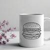 Cheesy Hamburger Icon SVG File A stylized illustration of a classic cheeseburger with a round bun and patty.