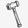 A digital illustration of a hammer tool, suitable for vector art projects.