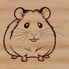 Small Animal Clip Art Design A small, furry rodent with a twitching nose and whiskers, typical characteristics of a popular household pet.
