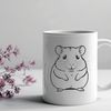 Whimsical Hamster Vector Art A cute, furry hamster sitting in a cage, suitable as vector art for crafting projects.