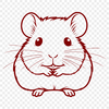 A cute, furry hamster illustration designed as a vector graphic.